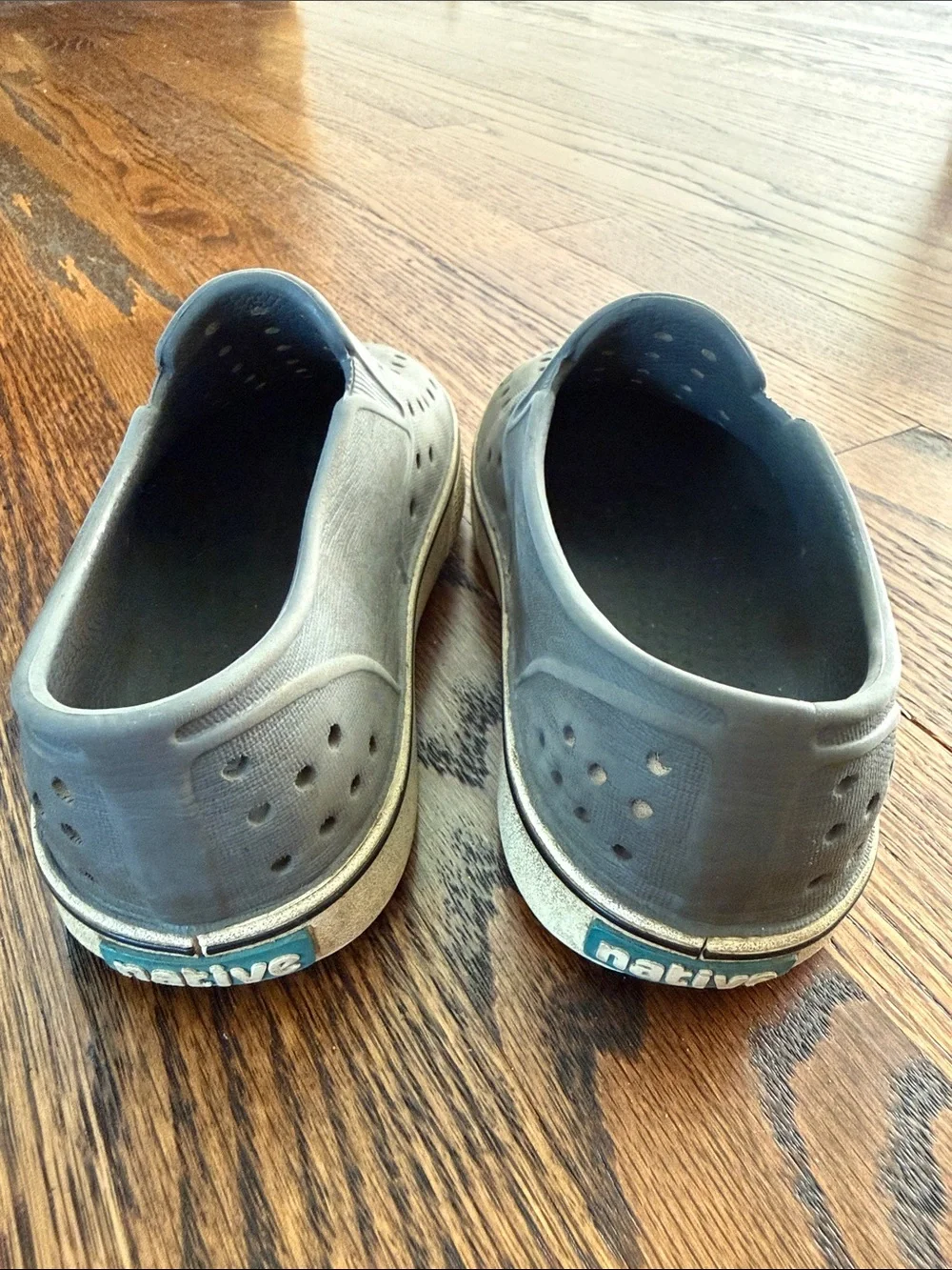 E Native Kids 12 Gray Slip-On Perforated Water Shoes
